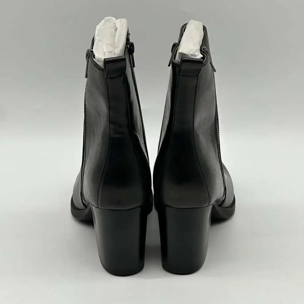 B.O.C. Born Concepts Boulder Black Faux Leather Zip-Up Bootie Women's Size 10M